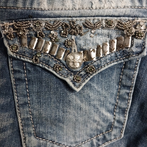 Miss Me Size 28x34 Distressed Dr Blue Denim - Picture 8 of 14